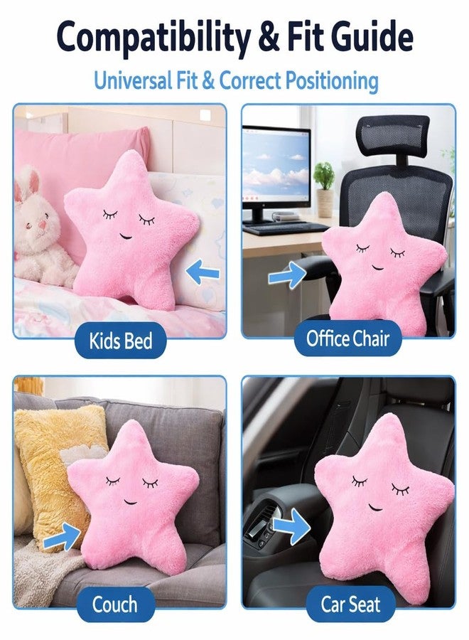 Humpy Hare Soft Plush Star Pillow Toy| Cot Cushion & Playtime Soft Toy for Kids, Children, and Babies | Stuffed Plush Pillow | Baby Pink |Pack of 1 - Image 3